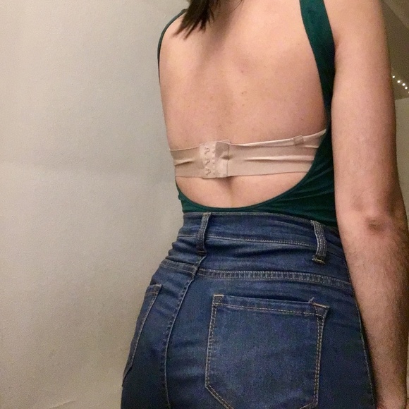 open back green bodysuit - Picture 2 of 2